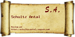 Schultz Antal névjegykártya
